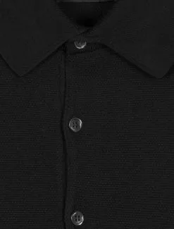 John Smedley Roth Pique Black -Negozio online UOMO Italia John Smedley Roth Pique Black detail 670x882 1