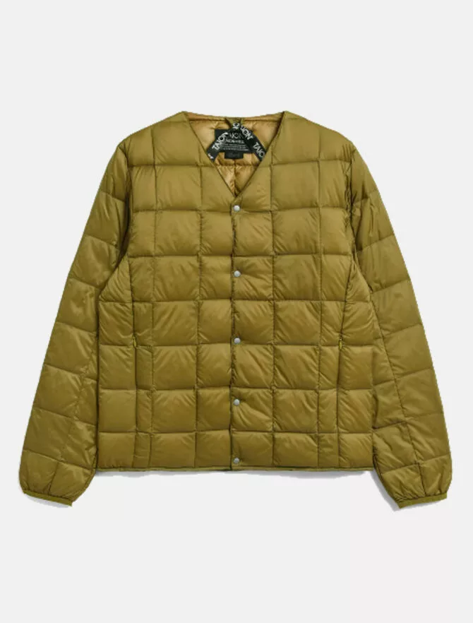 Taion V-Neck Button Down Jacket Beige 1 Taion V-Neck Button Down Jacket Beige