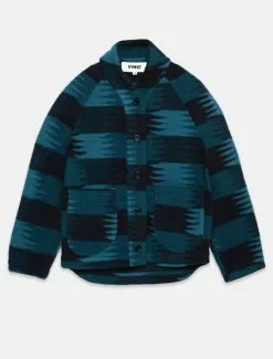 YMC Erkin Zig Zag Wool Jacket Blue
