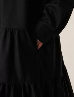 YMC Luna Long Sleeve Dress Navy -Negozio online UOMO Italia YMC Luna Long Sleeve Dress Navy pocket detail 670x882 1